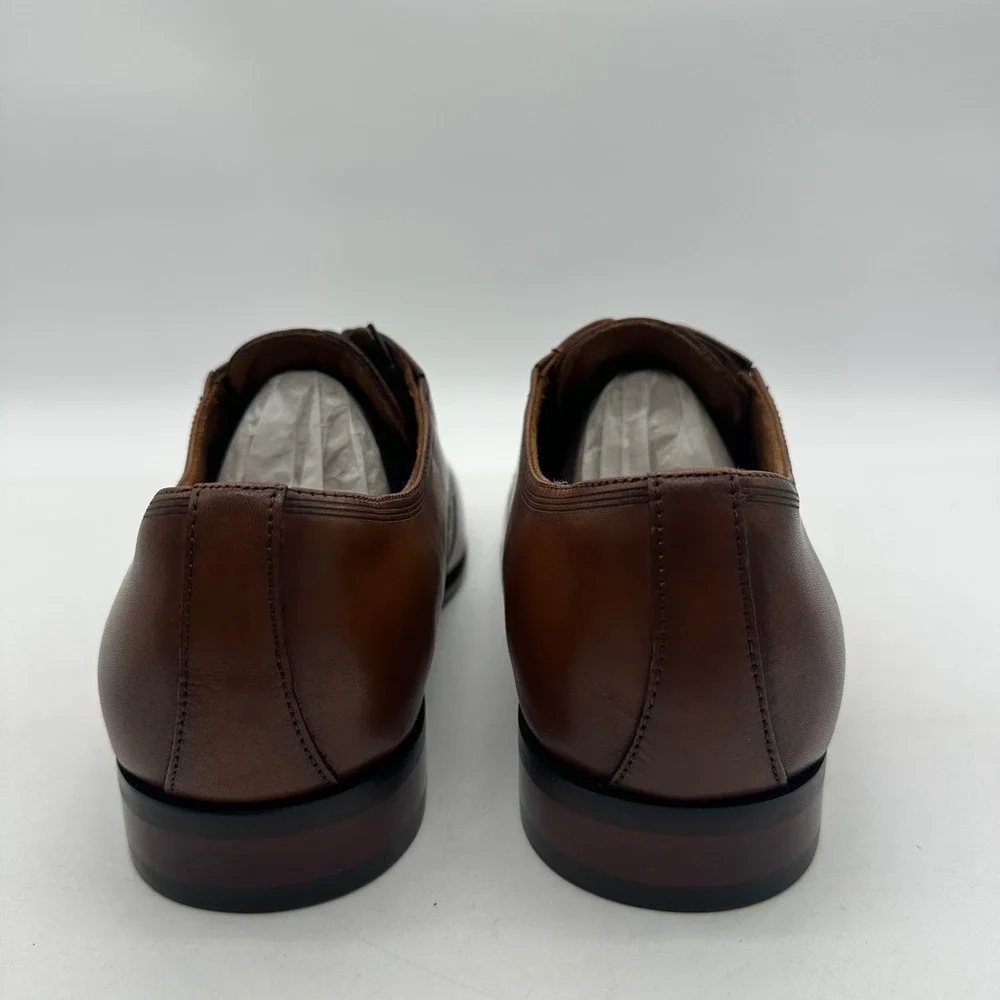 Florsheim 15181 Postino WT OX Mens Size 9.5 D Cognac Leather Wingtip Dress Shoes